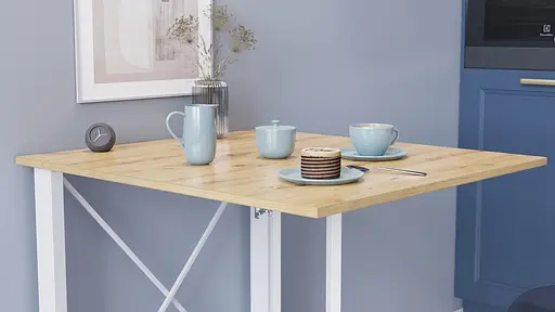 Стіл-книга трансформер Оріон 1 Ferrum-decor 750x810x730 Білий метал ДСП Дуб Артізан 16 мм (FRD-104609) - фото 3