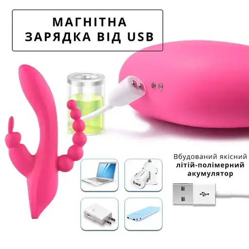 Вібратор-кролик I’MCUM з анальною стимуляцією Bunny Boost Рожевий (7970379617682) - фото 5