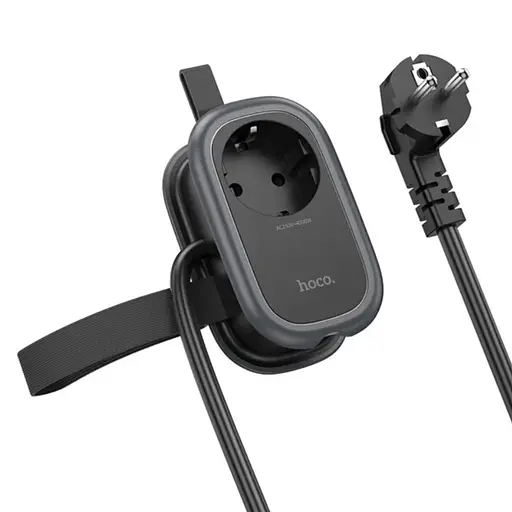 Сетевой фильтр Hoco NS7 Sharp 1 position(PD20W/1C2A) desktop socket(EU) Черный - фото 3