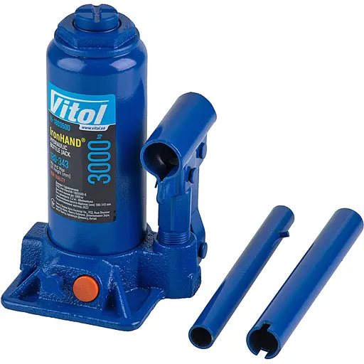 Домкрат гідравлічний телескопічний Iron Hand 3 т 180-343 мм 3.1 кг коробка (IH-180350D) - фото 2