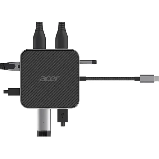 USB-хаб Acer 7-in-1, 8K, HDMI, DP, 2xUSB3.2, USB-C, RJ45, 3.5mm AP (HP.DSCAB.013) - фото 4