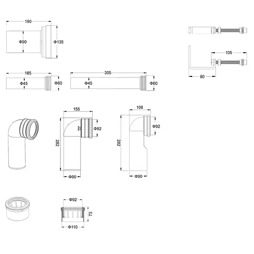 Інсталяція для унітазу Koer KT-0501-05 (з пан. змиву KT-0601-05 Чорна матова +звукоіз.) KR5170 - фото 4