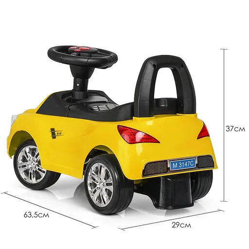 Дитяча каталка-толокар Bambi Racer з музикою та світлом жовта (M 3147C-6) - фото 4