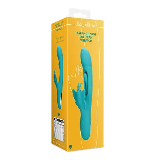 Вібратор Loveline Flapping G-Spot Butterfly 25.7 см бірюзовий - фото 11