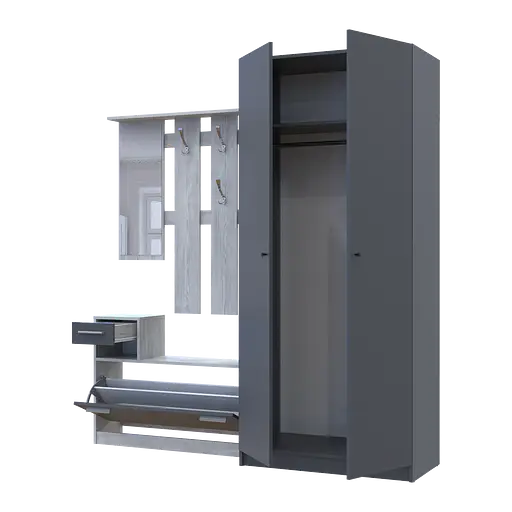 Прихожая Doros Alice и шкаф Promo 2 ДСП Сосна Натти/Графит 2 ДСП (42005198) - фото 3