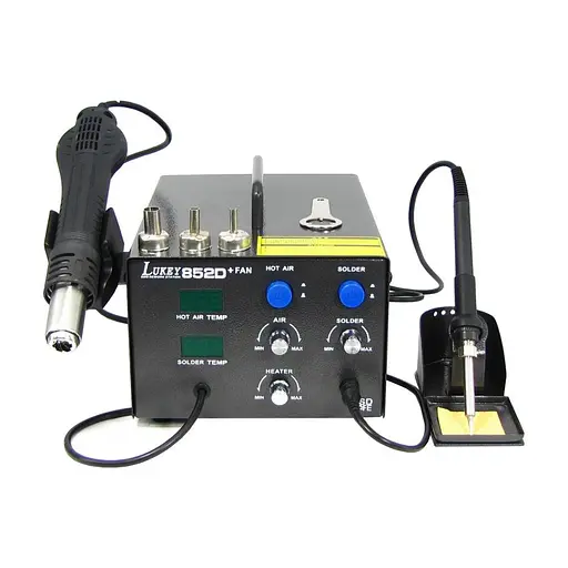 Паяльная станция Lukey 852D+FAN фен, паяльник - фото 9