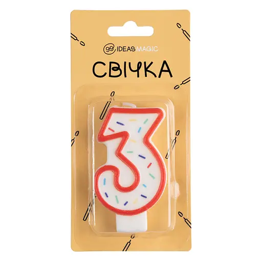 Свеча-цифра "3" 7 см