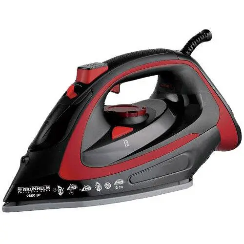 Хороший гладильный паровой утюг Grunhelm EL9518C с керамическим покрытием для глажки одежды - фото 2