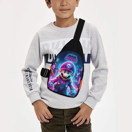 Сумка через плече дитяча Супер Маріо 29х17 см сумка слінг для хлопчика (02187)