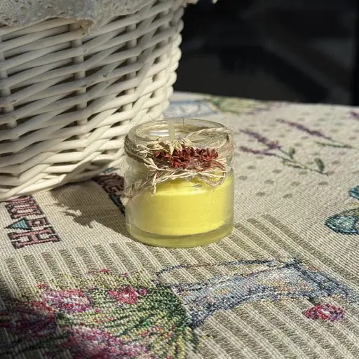 Пасхальная свеча желтая в баночке маленькая MIS LT - фото 2