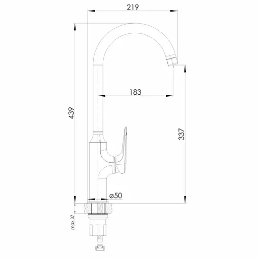 Змішувач для кухні Volle Franco хром 1541.110101 Хром - фото 2