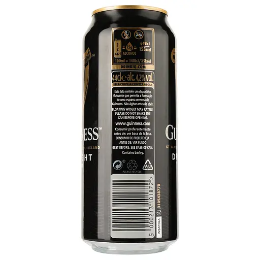 Уценка. Пиво Guinness Draught, темное, 4,2%, ж/б, 0,44 л (104560) - фото 2