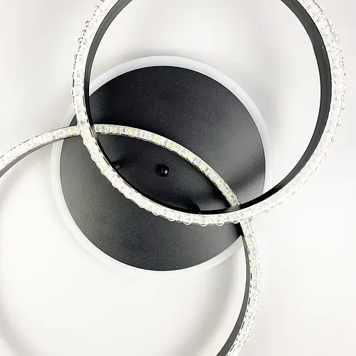 LED люстра на 2 кільця з RGB підсвіткою Line.F А 55061/2В RGB BK - фото 3