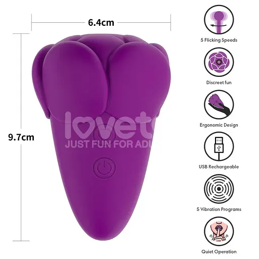 Вібратор для клітора Love Toy Flicker 9.7 см (фіолетовий) - фото 3