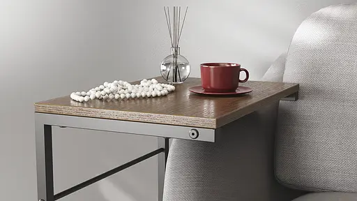 Столик Терри Ferrum-decor 650x440x330 Черный металл ДСП Дуб Сонома Трюфель 16 мм (FRD-104652) - фото 3