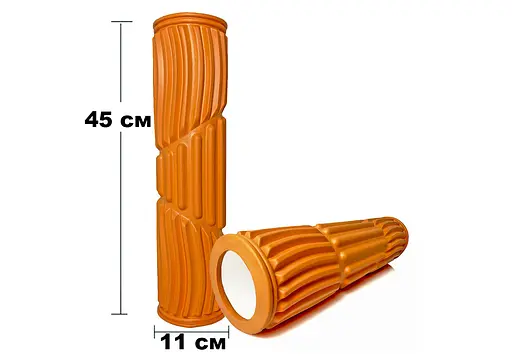 Масажний ролик EasyFit Foam Roller 45 см помаранчевий (EF-2030-BL) - фото 3