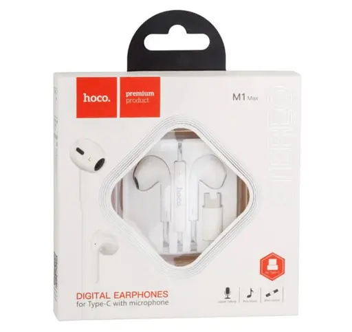 Навушники Hoco M1 Max crystal earphones for Type-C with mic білі - фото 3