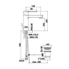 Смеситель для раковины Paffoni Ringo с донным клапаном black matt RIN075NO, Черный матовый - фото 7