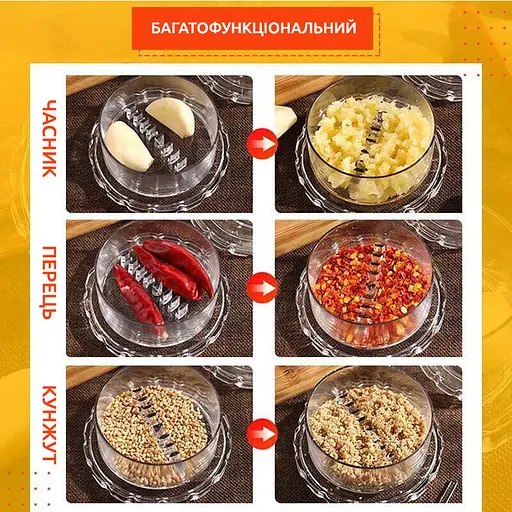 Мельница измельчитель для чеснока и лука, Kitchette Прозрачный 83088 - фото 5