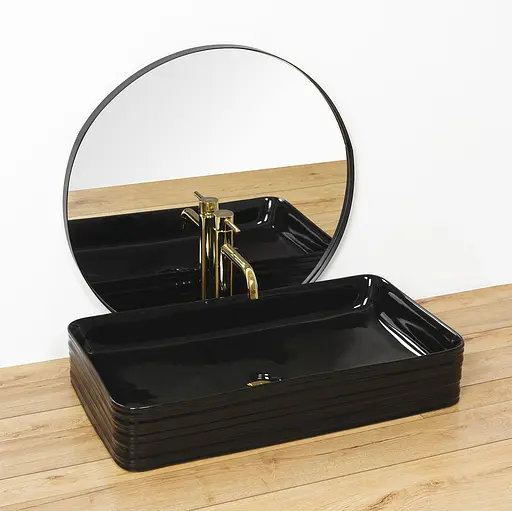 Умивальник Rea Mezo накладний black REA-U7915, Чорний - фото 2