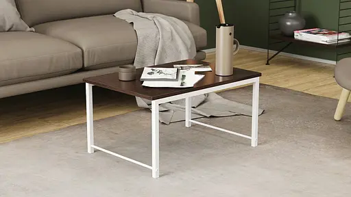 Стол журнальный приставной Терри Комбо Ferrum-decor 345x662x440 Белый металл ДСП Венге Магия 16 мм (FRD-105553) - фото 7