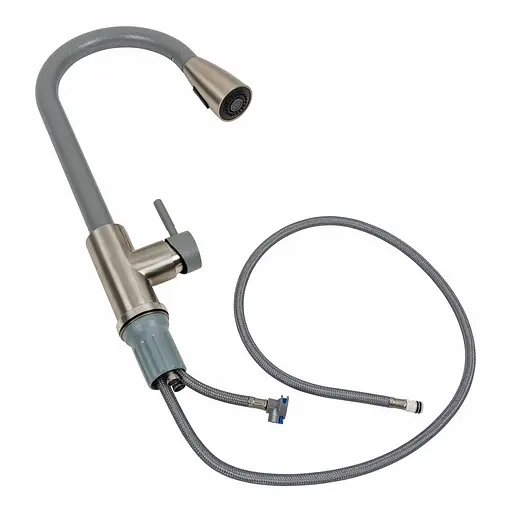 Смеситель для кухни с выдвижным изливом Platinum KT 8203 (8614) серый - фото 2