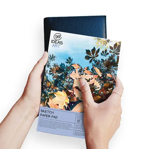Альбом-склейка для скетчинга А5 "Sketch Pad" 30 листов (130 г/м2), белая бумага, 99IDEA9-SPA5 - фото 2