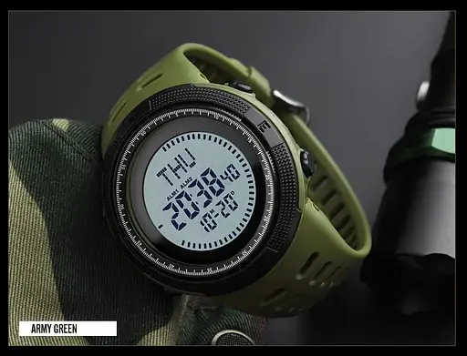 Годинник чоловічий спортивний з компасом Skmei 1254 Compass (Зелений) - фото 8