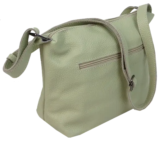 Женская кожаная наплечная сумка Borsacomoda салатовая sum0028728 - фото 7