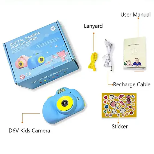 Детская фотокамера D6 Blue - фото 3