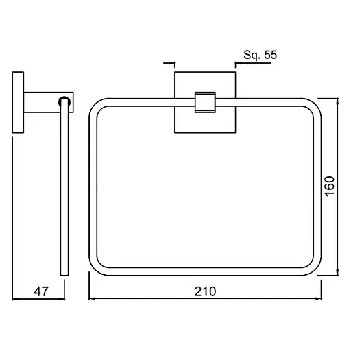 Тримач для рушника Jaquar Kubix Prime AKP-CHR-35721P Хром - фото 2