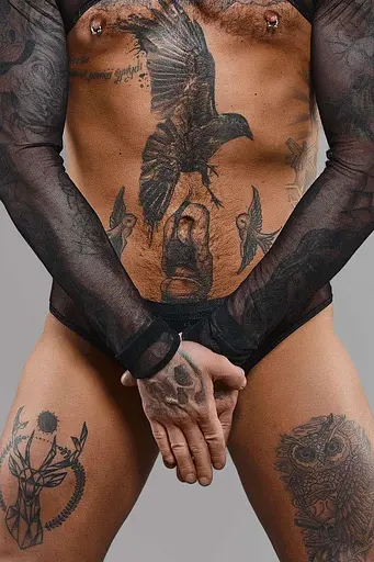 Чоловічі труси-бразиліани Regnes Fetish Planet otwartym XL (чорний) - фото 10