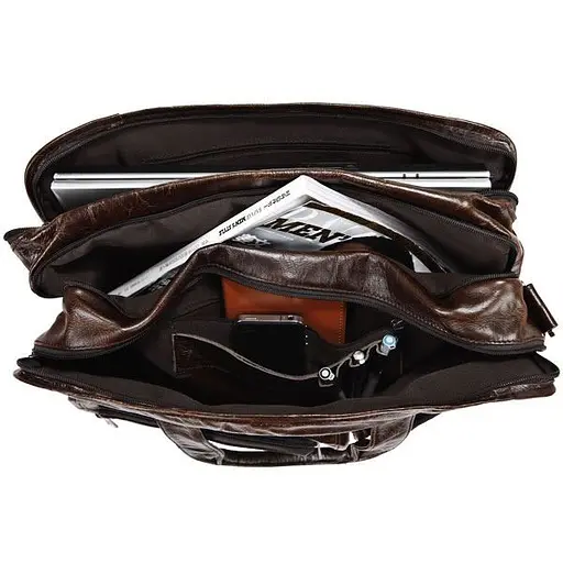 Чоловіча шкіряна сумка John McDee 39,5х15,5х30,5 см sum0026642 - фото 8