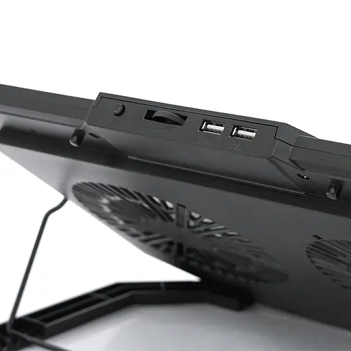 Підставка під ноутбук IceCoorel F8, 10-17", 2*125mm 1200±10% RPM, корпус пластик+алюміній, 2xUSB 2.0, 415x293x26.5mm, RGB, Box Q10 - фото 3