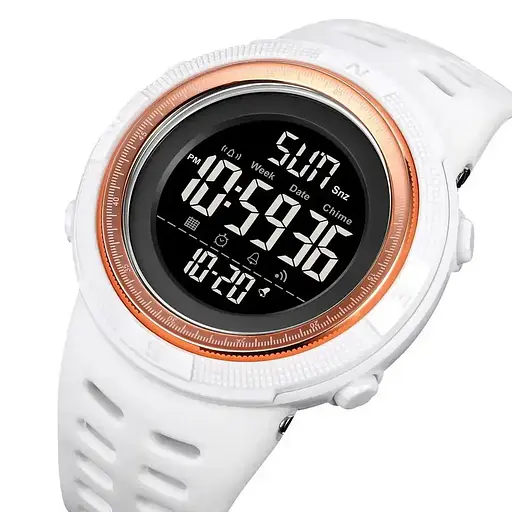 Спортивний наручний годинник Skmei 2070 (Білий з чорним циферблатом) - фото 2