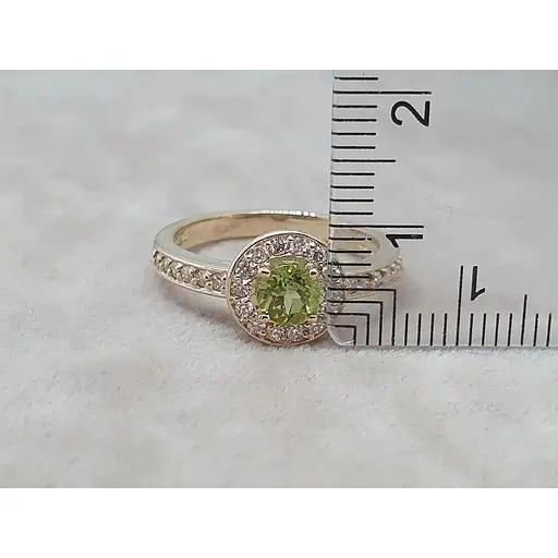 Золотое кольцо с бриллиантами и хризолитом. 11052/2 18 - фото 5