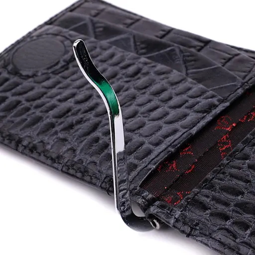 Чоловічий гаманець-затиск із натуральної шкіри KARYA 11х8х2 см acs0029589 - фото 7