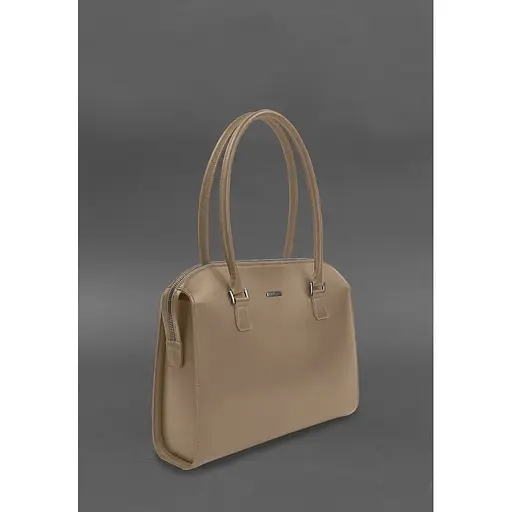 Жіноча шкіряна сумка Business світло-бежевий Краст - фото 1