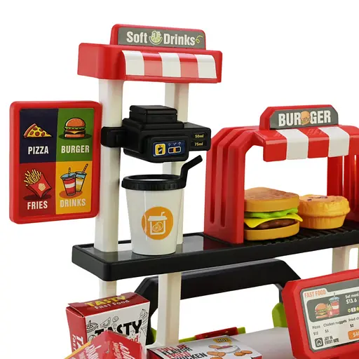 Дитяча іграшкова кухня "Фаст-фуд" Bambi 668-159/160(Red) з аксесуарами - фото 2