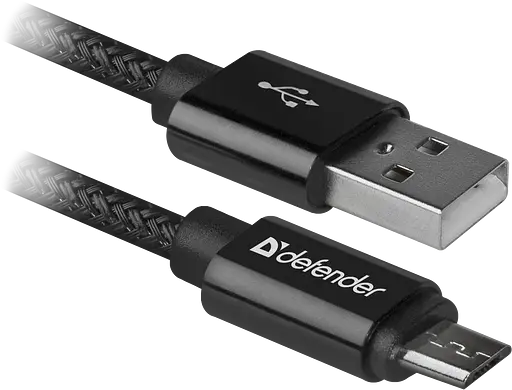 Кабель USB AM-micro BM, 1.0м, черный, 08-03T PRO Defender - фото 2