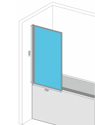 Шторка для ванны Rea Lagos Fix 70 хром неподвижная REA-W5674, Универсальная, прозрачный, хром - фото 5