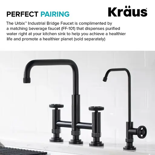 Змішувач для кухні Kraus Urbix KPF-3125MB Чорний - фото 6