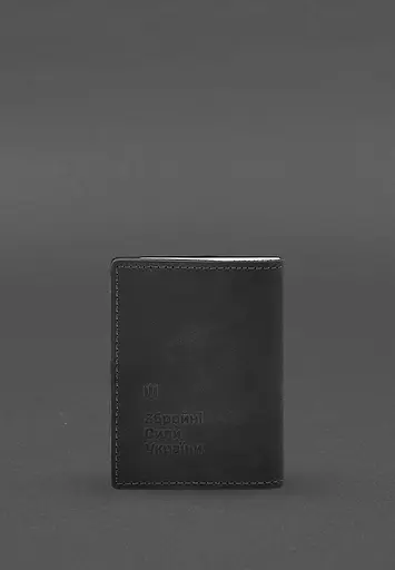 Кожаная обложка для удостоверения офицера 9.2 черная Crazy Horse - фото 5