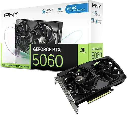 Відеокарта PNY GeForce RTX 5060 VERTO Dual Fan OC (VCG50608DFXPB1-O)