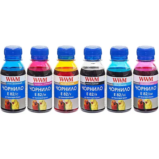 Набор чернил WWM Epson E82/B, E82/C, E82/LC, E82/M, E82/LM, E82/Y, 6x100 мл (E82SET-2) - фото 1