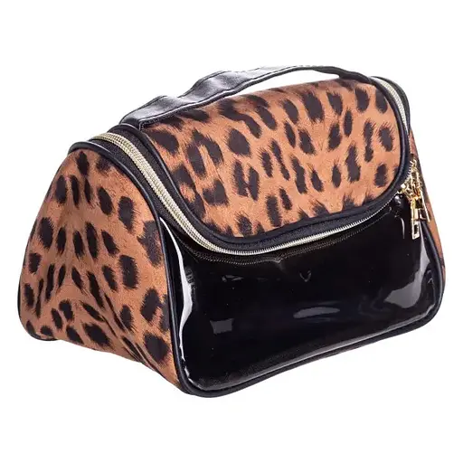 Набір косметичок Yiwu HP-16-2K 22х13х16 см / 18х9х10 см велюрові 2 шт. коричневі - фото 6