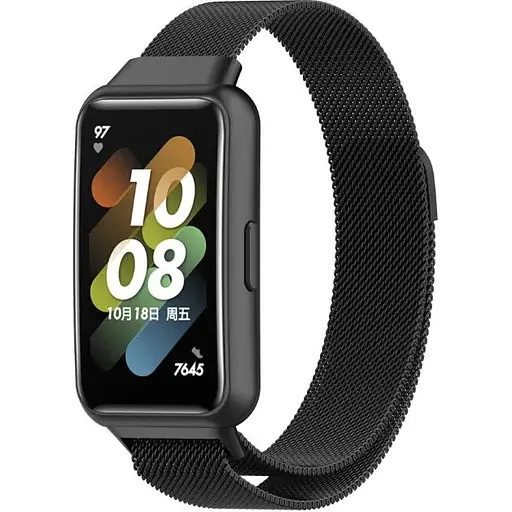 Ремінець DK для Huawei Band 7 Metal Milanese Loop Magnetic (black) - фото 2