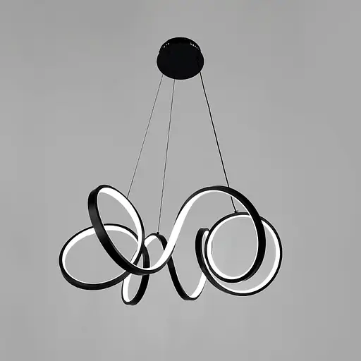 Розкішна чорна люстра MARCELA Ø 70 см | Line F | Арт. MJ74-700 BK - фото 5