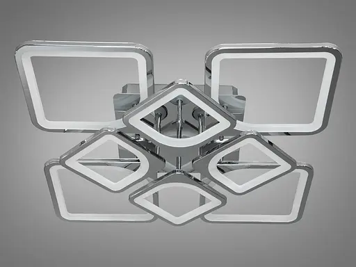 Стильная светодиодная люстра с пультом, 135Вт, хром - фото 3