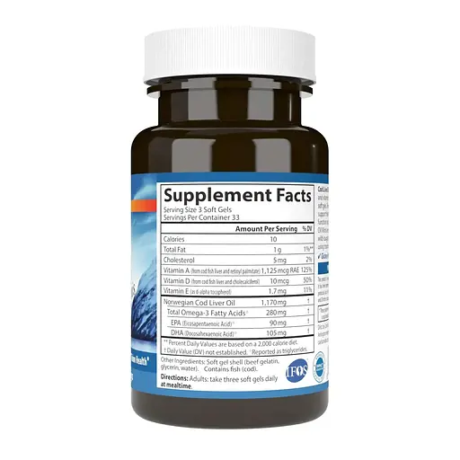 Жир із печінки тріски Carlson Laboratories Cod Liver Oil 100 mini softgels (1086-2023-10-4555) - фото 2